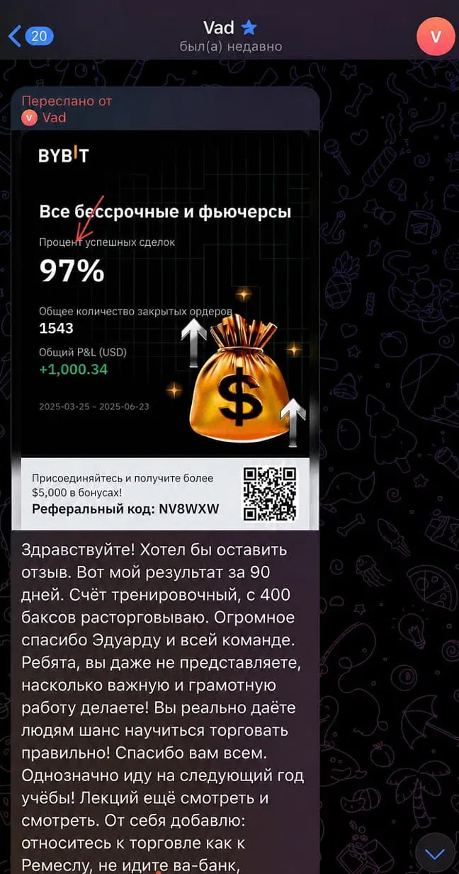 Отзыв — Vad 97% сделок